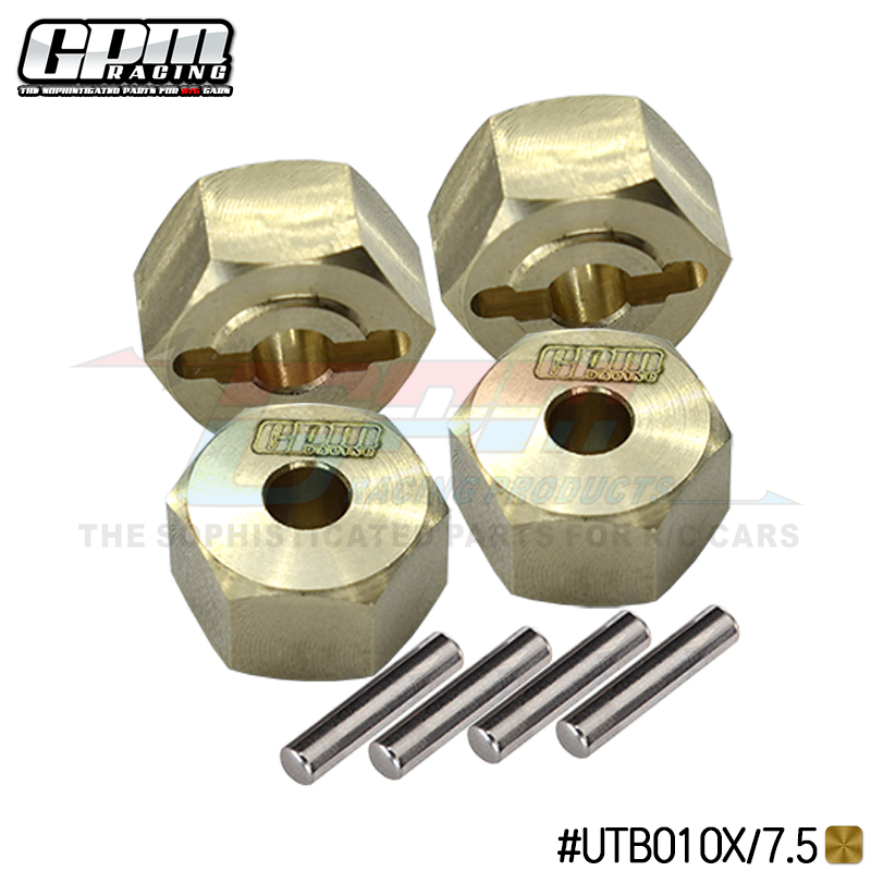 BRASS HEX ADAPTERS (12X7.5MM) UTB010X/7.5 For AXIAL 1/18 UTB18 CAPRA 4WD UNLIMITED TRAIL BUGGY-AXI01002